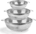 TeamFar Colander Set of 3, Stainless Steel Perforated Metal Colander Strainer by TeamFar