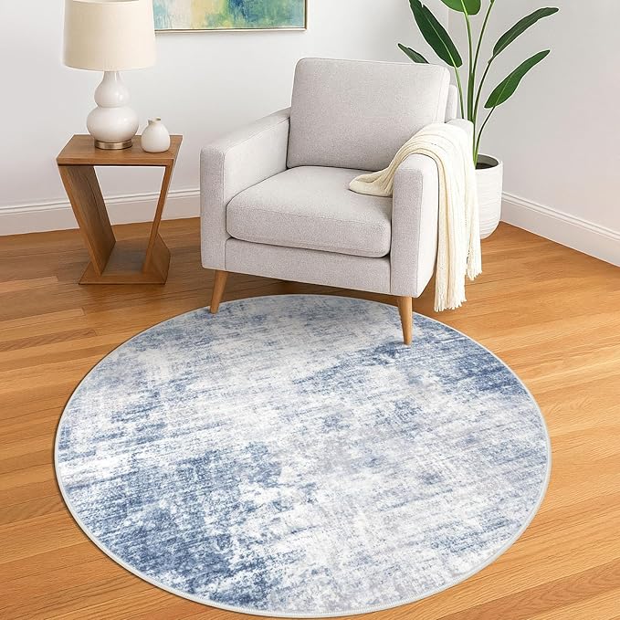 IOHOUZE Round Area Rug 5 Ft Circle Entryway Rugs Round Washable Door Mat Indoor by iOhouze