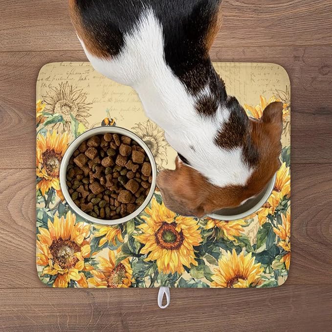 Sunflower Dish Drying Mat for Kitchen Counter Vintage Yellow Sunflowers - Image 9