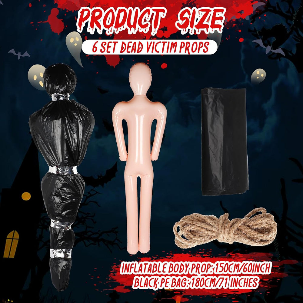 RoundFunny 6 Set Halloween Decoration Set 5FT Scary Fake Props Decor