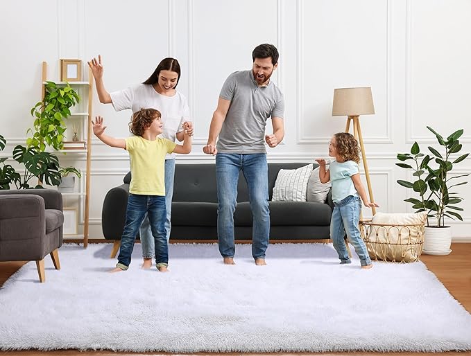 ONASAR White 8x10 Area Rugs for Living Room, Large Fluffy Shag Bedroom Rug - Image 9