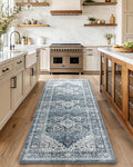 AMADA HOMEFURNISHING 2'6"x8' Washable Area Rug, Low-Profile Entryway Rug by AMADAHOMEFURNISHING