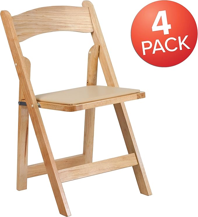 Flash Furniture Hercules Series Beechwood Folding Event Chairs with Padded Se...