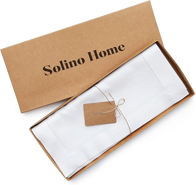 Solino Home Linen White Table Runner 156 Inches Long - 100% Pure Linen Extra ...