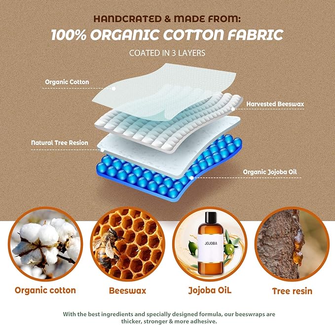 Akeeko Reusable Beeswax Food Wraps - Image 3