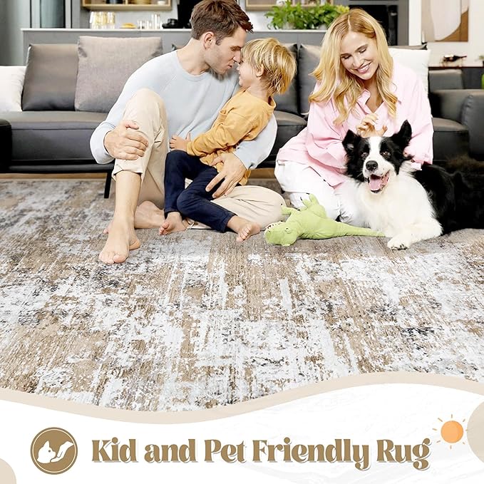 XLUEZ 8x10 Area Rugs for Living Room, Washable Modern Abstract Large Area Rug - Image 6
