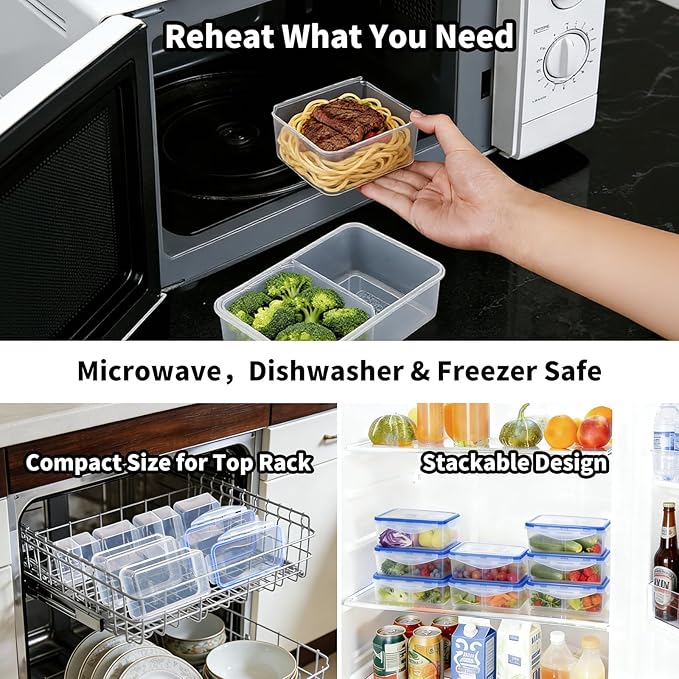 KIGI Meal Prep Containers for Adult Lunch & Snacks, Leak-Proof, BPA-free Plastic - Image 5
