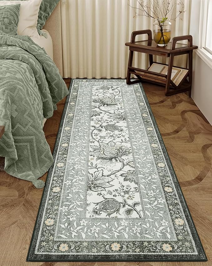 GarveeHome Provence Fog 2x6 Washable Kitchen Runner Rugs Non Slip Vintage Boho - Image 3