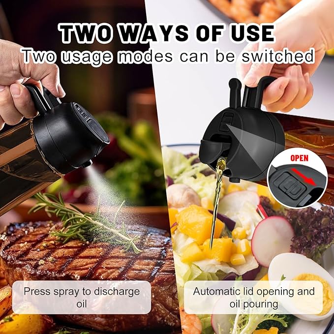 2 In 1 Oil Dispenser And Oil Sprayer, 16 Oz/470 Ml Oil Dispenser - Image 2