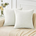 MIULEE Pack of 2 Couch Throw Pillow Covers 18x18 Inch Soft White Chenille by MIULEE