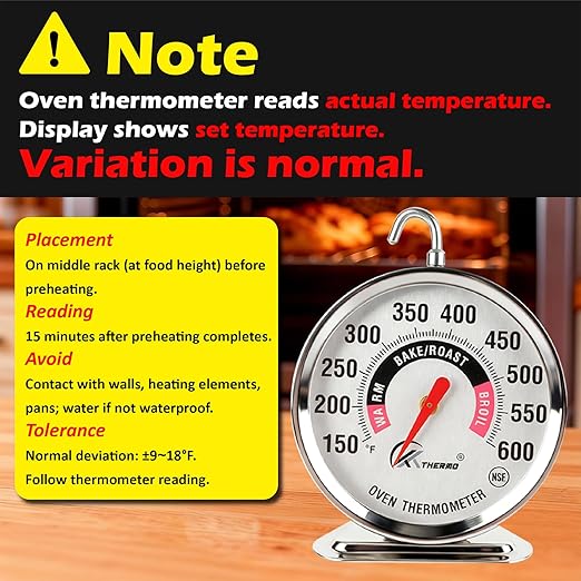 Oven Thermometer 150-600°F Pro Accurate Oven Temperature Gauge - Image 9