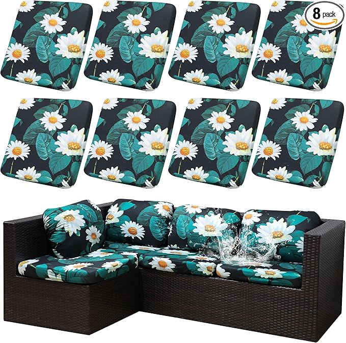 Outdoor Cushion Covers Set, Replacement by SUKAIKEQA