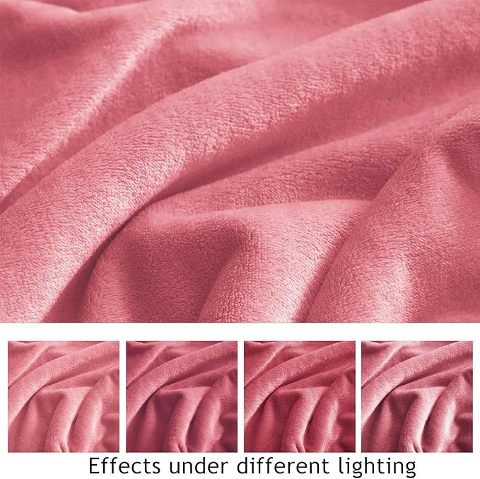 KMUSET Fleece Blanket Salmon Pink Lightweight Super Soft Cozy Fuzzy Bed - Image 5