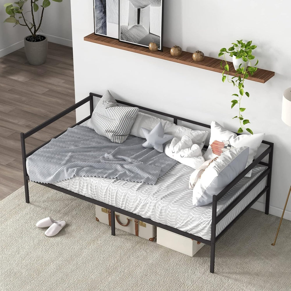 KOMFOTT Twin Size Metal Daybed Frame, Heavy-Duty Metal Slats Support Platform...