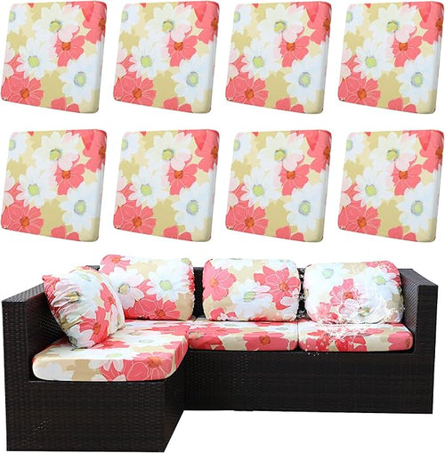 8Pcs Outdoor Cushion Covers, Patio Cushion Covers, Stretch Elastic Slipcovers by dreahoteztil