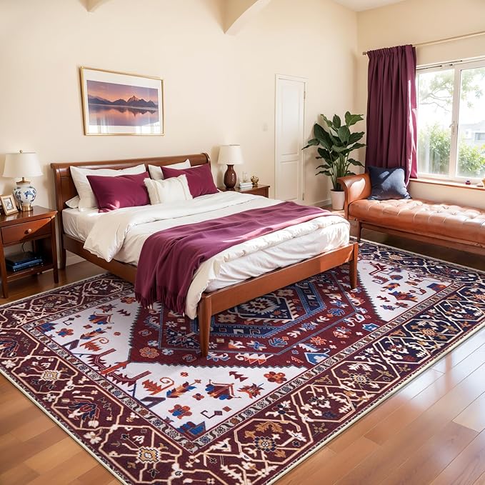 SERISSA Washable Rugs 8x10 Area Rugs, Large Non-Slip Boho Living Room Rug - Image 3