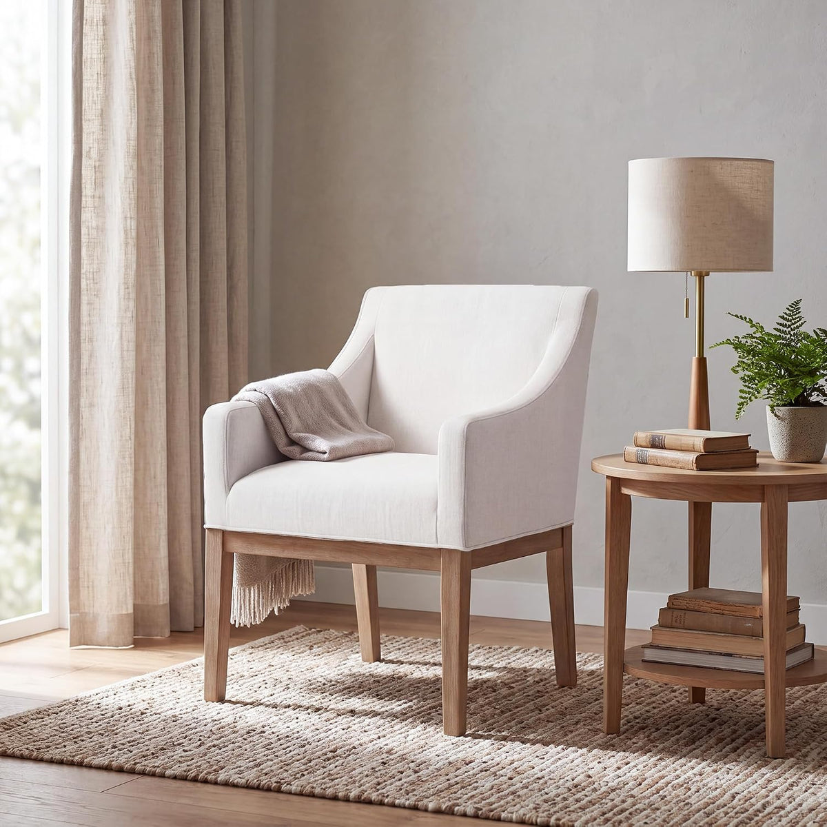 colamy modern upholstered fabric dining armchair, set of, main product view