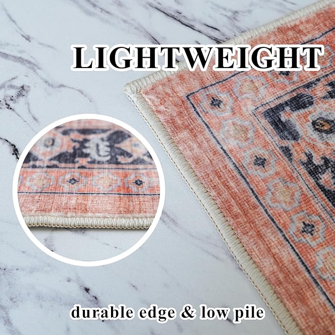 Washable 2x6 Hallway Runner Rug: Vintage Water Resistant Kitchen Entryway Rug - Image 6