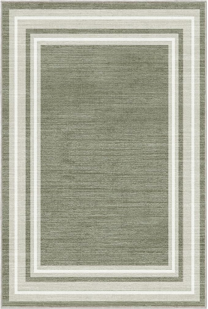 OPPODREAM Border Soft Area Rugs 6x9, Washable Brown Rug - Image 9