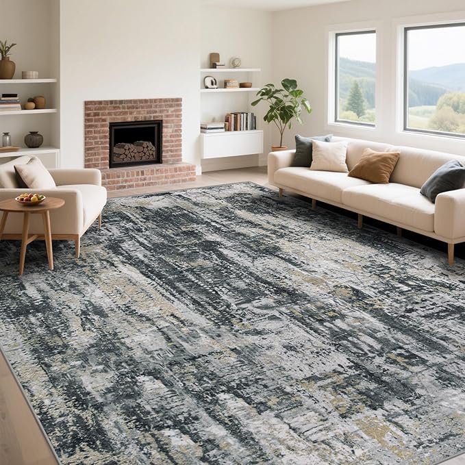 XLUEZ 9x12 Area Rug for Living Room, Washable Modern Abstract Large Area Rug by XLUEZ