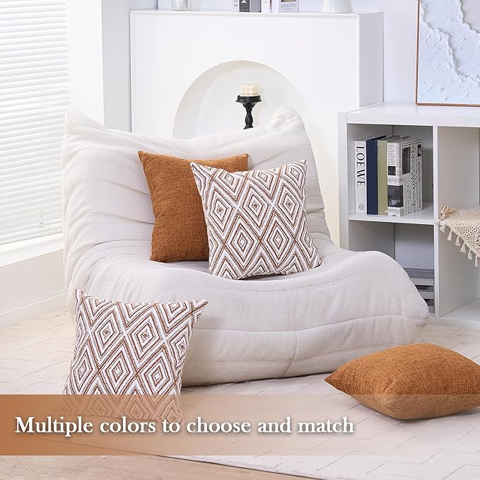 HPUK Decorative Throw Pillow Covers Set of 4 Geometric Design Linen Cushion - Image 6
