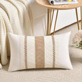 Fancy Homi Set of 1 Boho Neutral Lumbar Decorative Throw Pillow Cover 12x20 Inch by Fancy+Homi