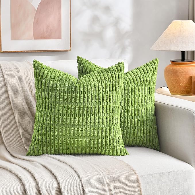 Fancy Homi 4 Packs Boho Lime Green Decorative Throw Pillow Covers 24x24 Inch - Image 5