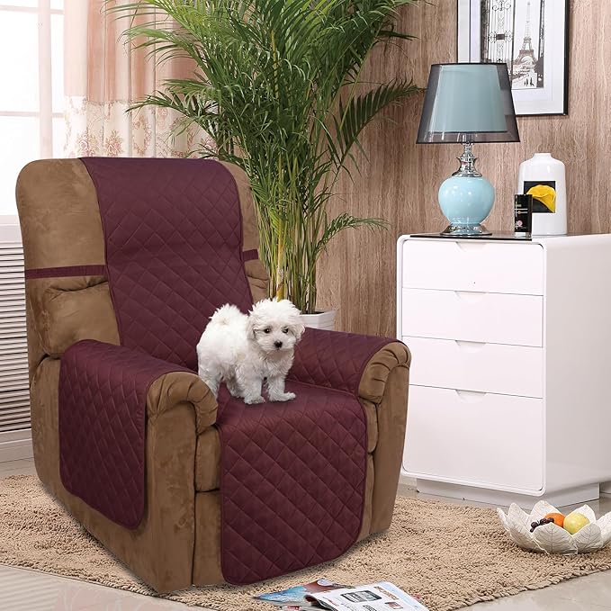 U-NICE HOME Recliner Chair Covers Reversible Quilted Water Repellent Pet - Image 2