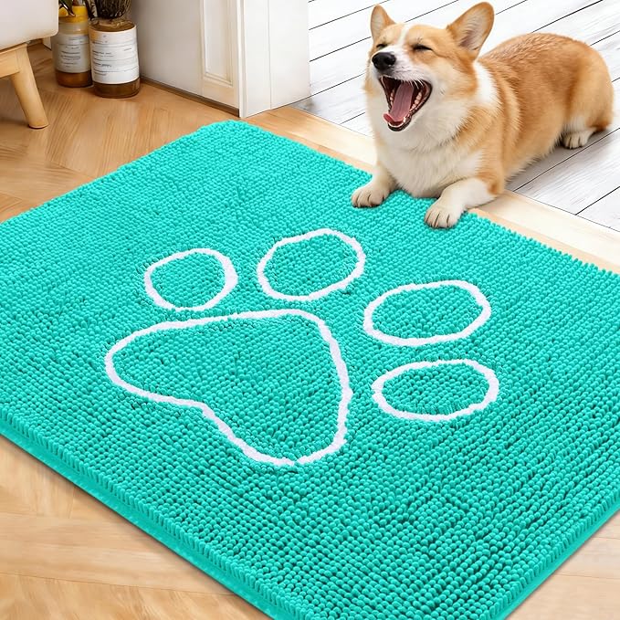 OLANLY Dog Door Mat for Muddy Paws 40x32, Paw Print Design, Absorbs Moisture by OLANLY