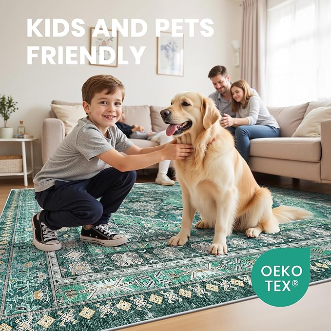 zesthome 8x10 Area Rugs for Living Room, Non-Slip Backing Washable Rugs - Image 7