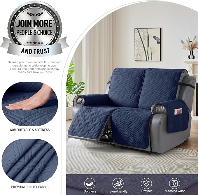 TAOCOCO 100% Waterproof Oversized Loveseat Recliner Cover, Non Slip Split Couch - Image 3
