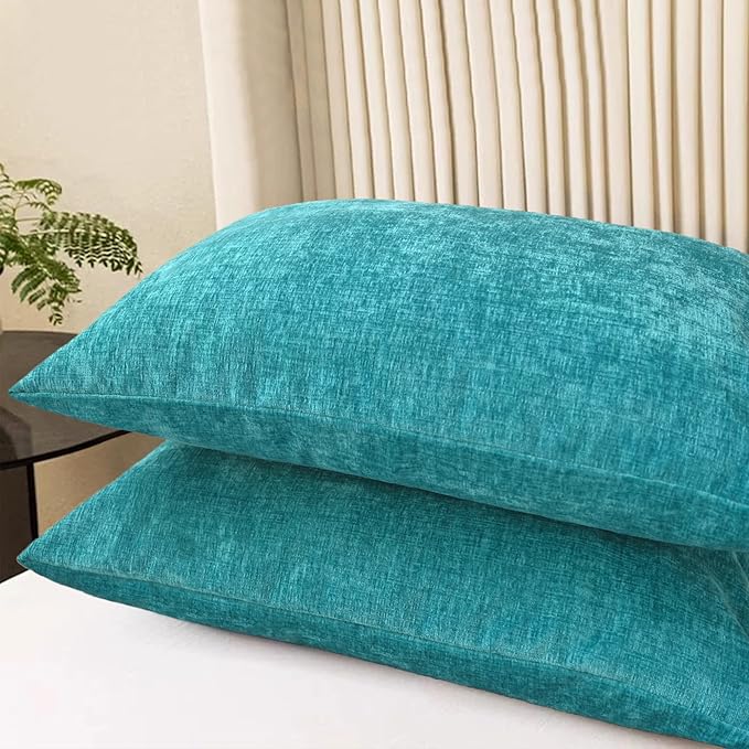 CaliTime Throw Pillow Covers Decorative 20 X 26 Inches Pack of 2 Cozy Chenille - Image 3