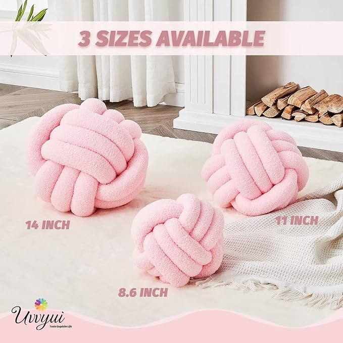 Uvvyui Knot Pillow Ball, Soft Home Decorative Pillows, Round Throw Pillow - Image 2
