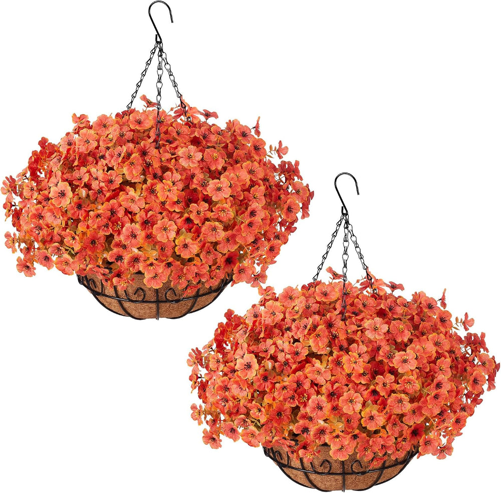 InnoGear Artificial Hanging Flowers for Outdoors Baskets Fall Decor, Orange