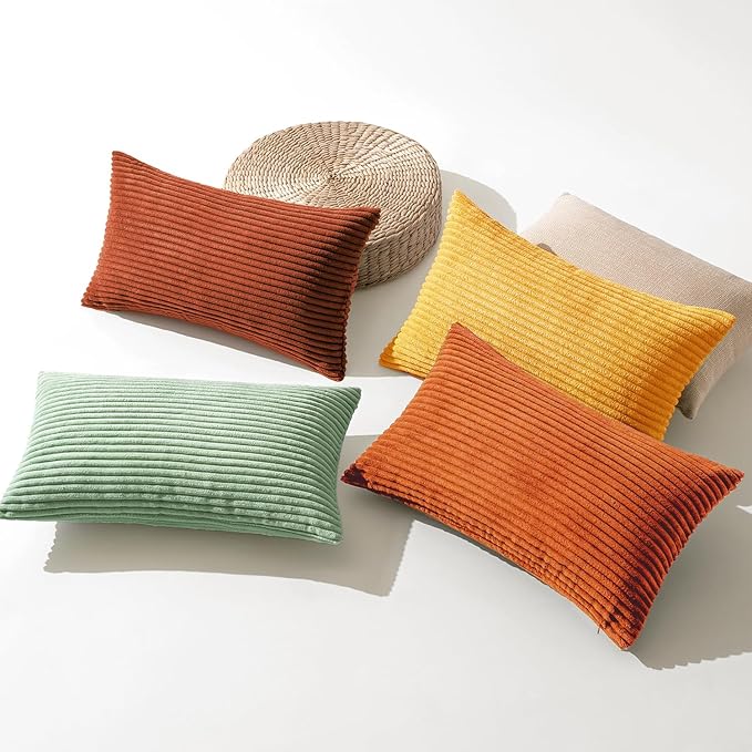 MIULEE Decorative Throw Pillow Covers 12x20 Inch Set of 4, Vibrant Cushion - Image 2
