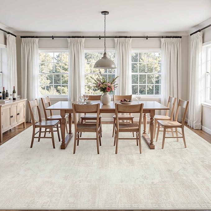 6x9 Area Rugs for Living Room: Vintage Boho Neutral Washable Rug Indoor Soft - Image 9