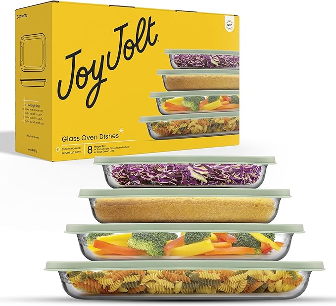 JoyJolt 8-Piece Borosilicate Glass Oven Dishes - Image 8