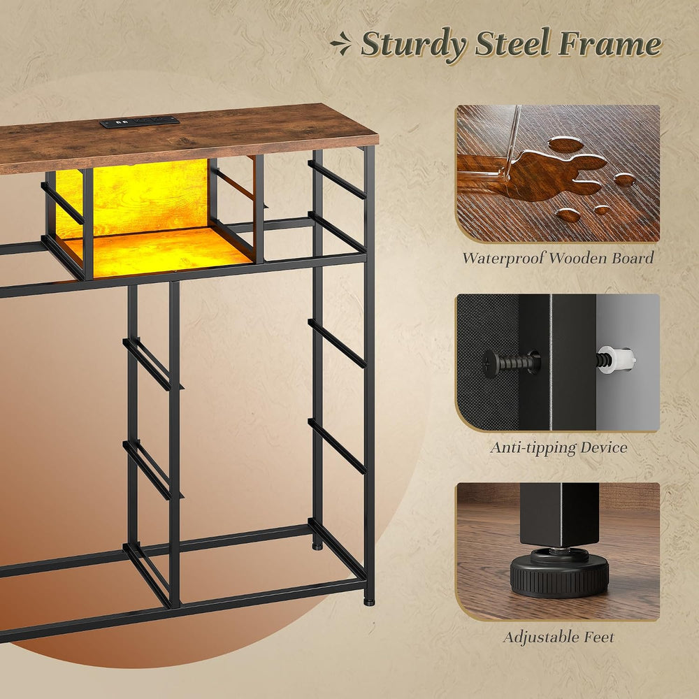Dresser for Bedroom with Charging Station & LED Light, 10 Drawers