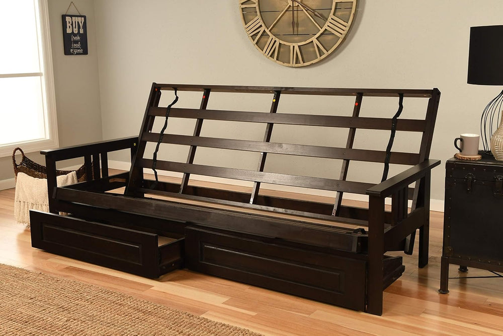 Kodiak Furniture Monterey Queen-size Futon Frame, Storage Drawers, Espresso F...