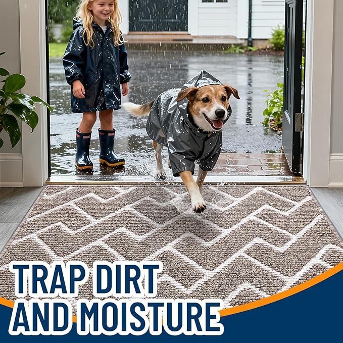 OLANLY Front Door Mat, Non-Slip Rubber Backing, Dirt Resistant and Absorbent - Image 2