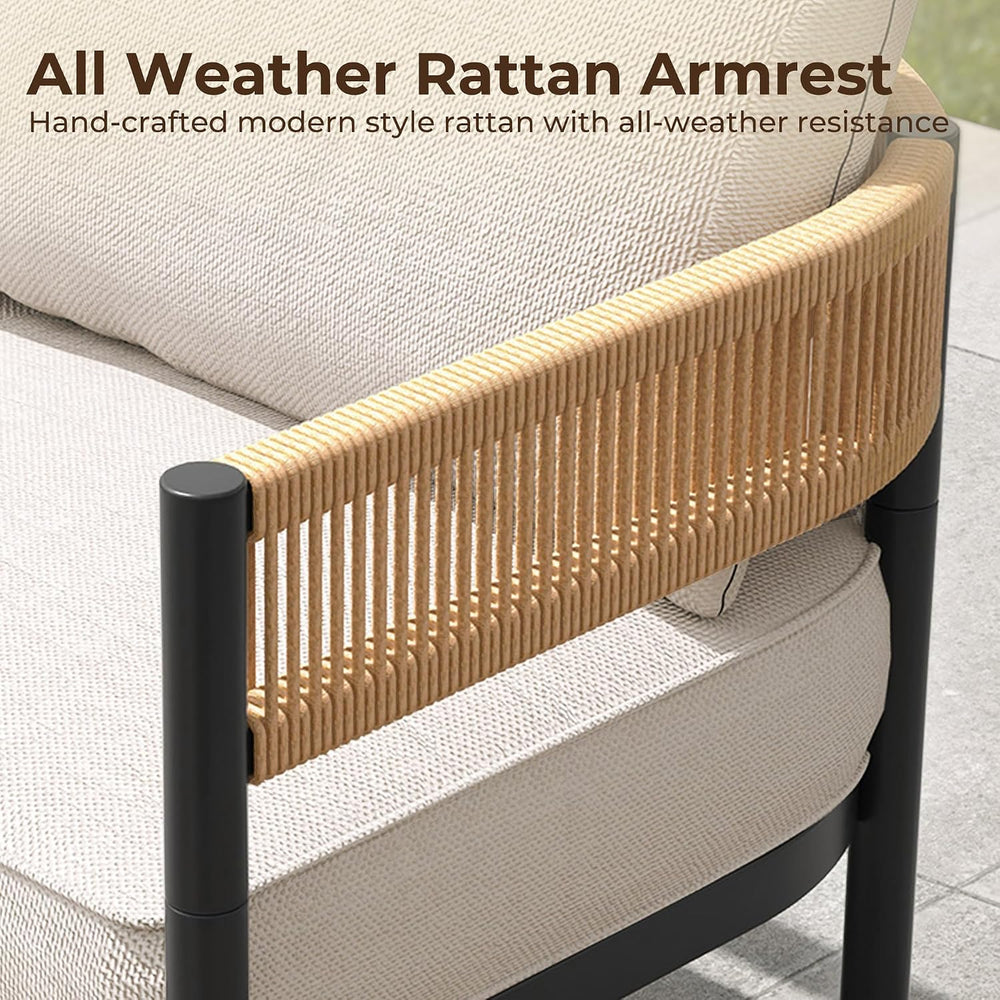 Gand Patio Outdoor Patio Furniture, 3-Seat Sofa, Natural