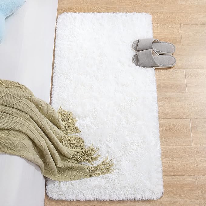 Chicrug Soft Runner Rug for Bedroom Living Room Plush Fluffy Rug 2x4 Feet - Image 3