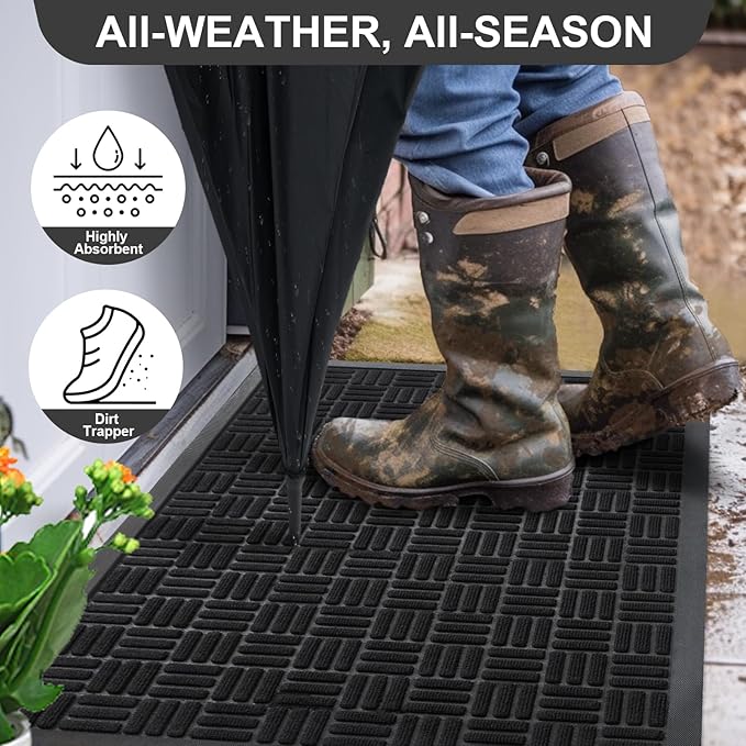 Mibao Front Door Mat, Heavy Duty Durable Welcome Mat - Image 3
