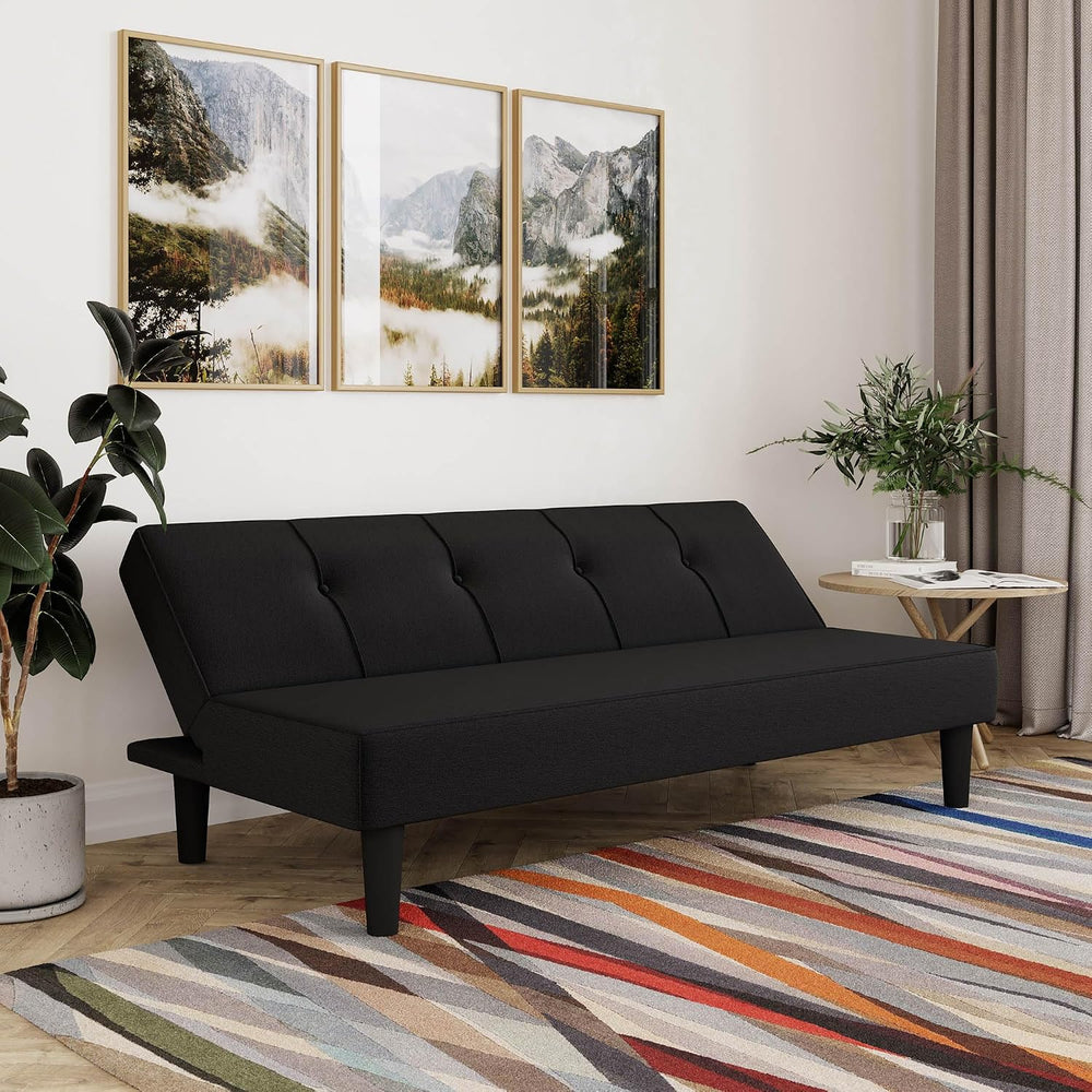 Serta Futon Twin Sofa Bed, Smaller, Black