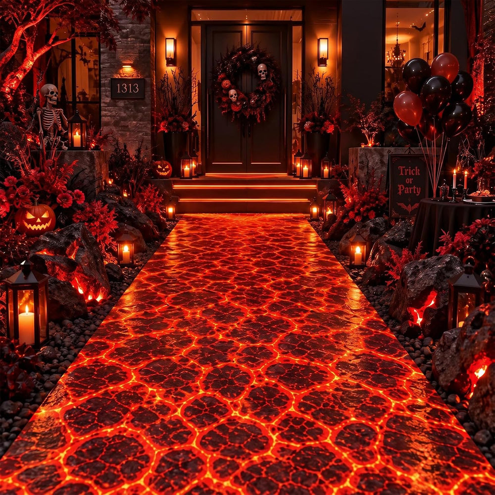 Tegeme 100Ft x 54 in Halloween Lava Tablecloth Roll Volcano Wall Backdrop