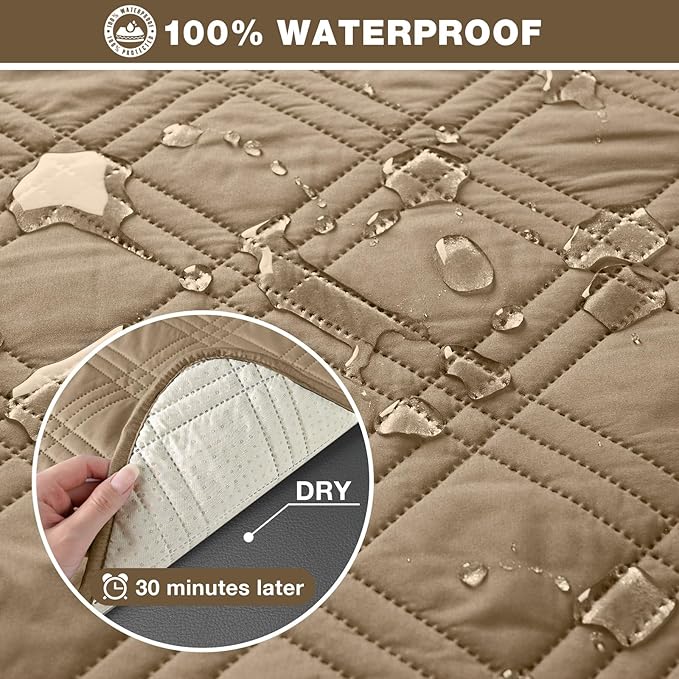 TAOCOCO 100% Waterproof Recliner Sofa Cover, Non Slip Split Couch Covers - Image 4