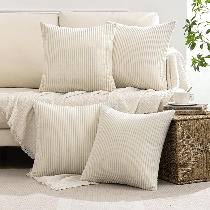 MIULEE Boho Farmhouse Throw Pillow Covers 18x18 Inch Set of 4 Mordern Nordic - Image 2
