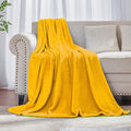 JIAHANNHA Mustard Yellow Throw Blanket Fleece Blanket 50"x60", Super Soft Cozy by JIAHANNHA