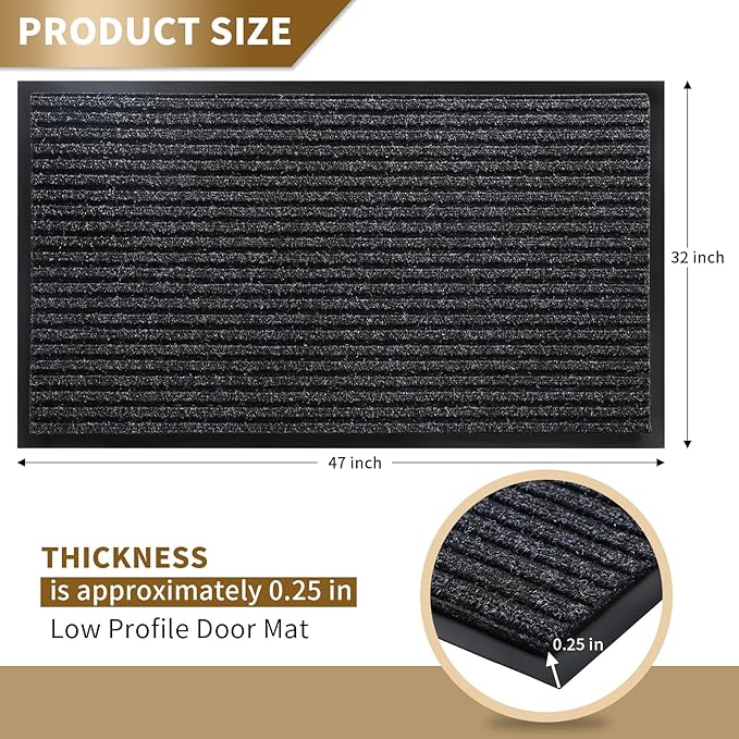 Yimobra Front Door Mat Outdoor Indoor Entrance, 100% Waterproof All-Season All - Image 2