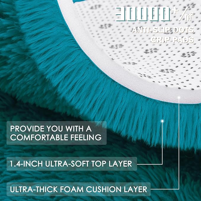 OLANLY Teal Round Rugs for Bedroom - Image 7